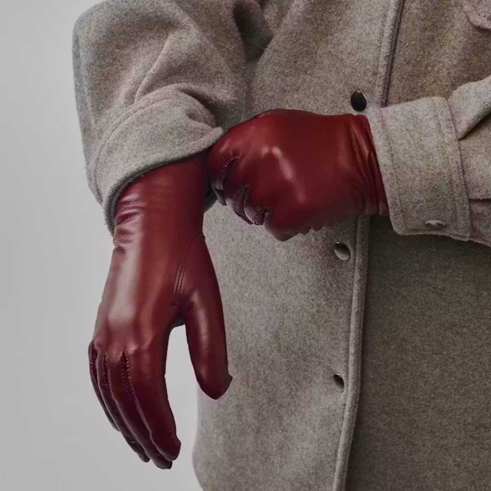 헤스트라 엘리자베스 헤어쉽 양가죽 다크 레드 14210 570- 여성 겨울 가죽 장갑