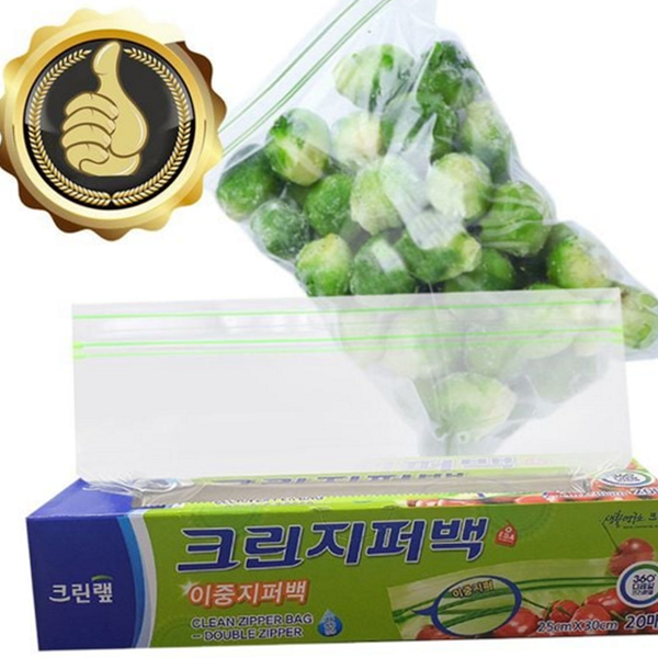 두꺼운 대형 지퍼 백 강력 이중 지퍼 백 정리용 냉동실 - 상품 이미지