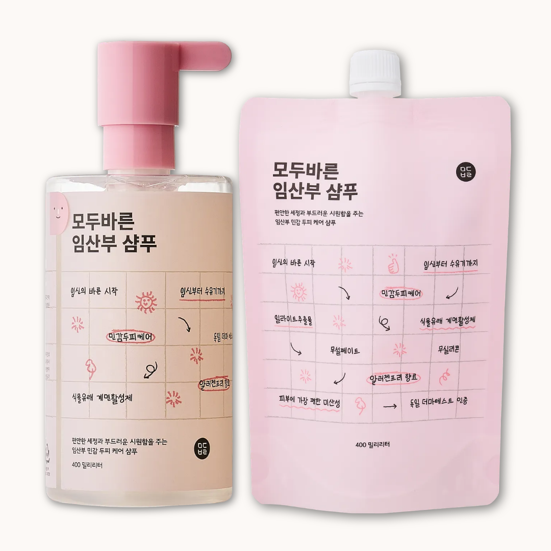 모두바른 임산부 샴푸 리필팩 세트 400mlx2 임산부화장품 임신한 친구 선물 산모샴푸