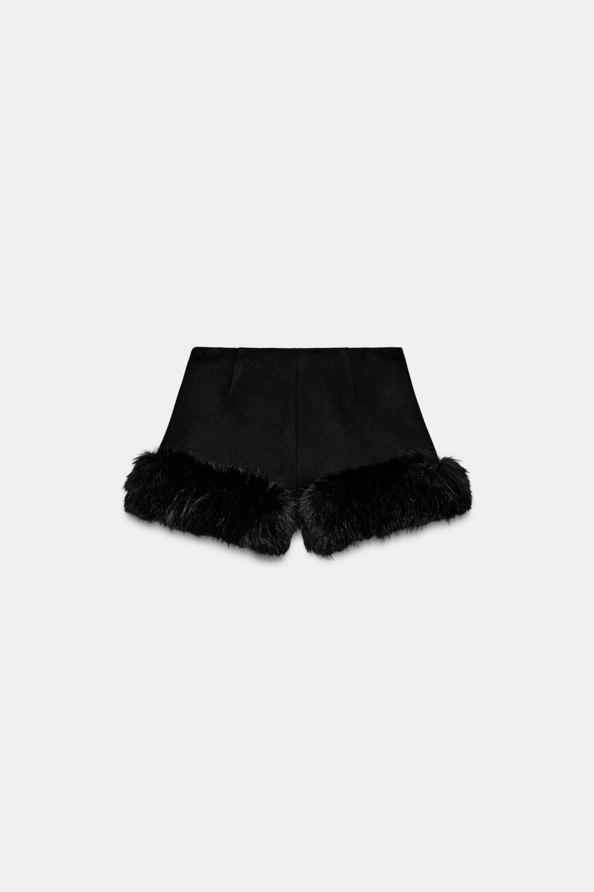 자라 울블렌드 퍼트리밍 쇼츠 1255/570 BLACK - 상세 이미지 4