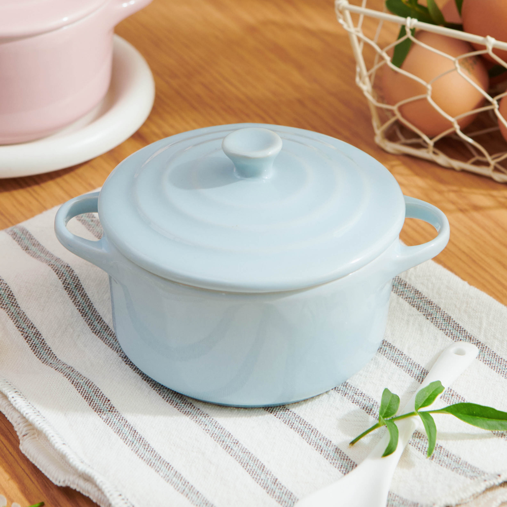 베이비렌지 도자기 이유식 찜기 보관 조리용기 베이비 블루 200ml - 상품 이미지