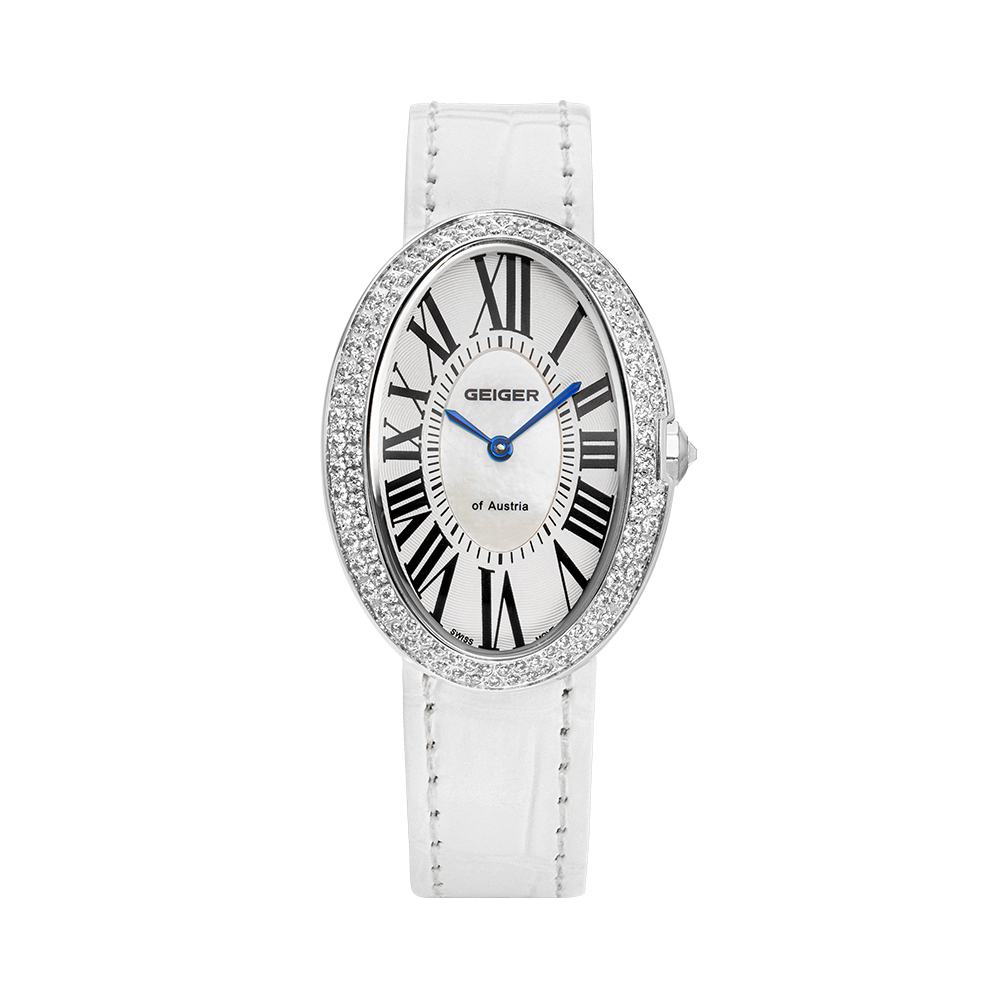 [4차 재입고] 가이거 여성 가죽 타원형 손목 시계 명품 자개 GE1207