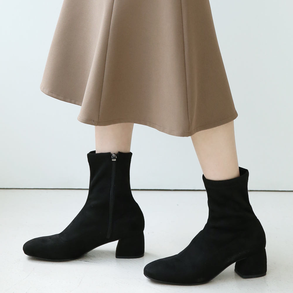 여자 스판부츠 미들굽 데일리 발편한 슬림핏 삭스부츠 5cm - 상세 이미지 4