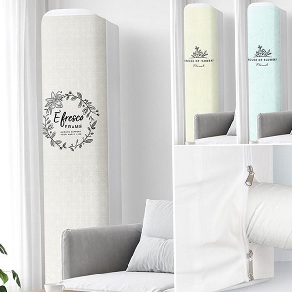 디자인 스탠드 에어컨 커버 플라워 원형 에어컨 커버 가리개 덮개