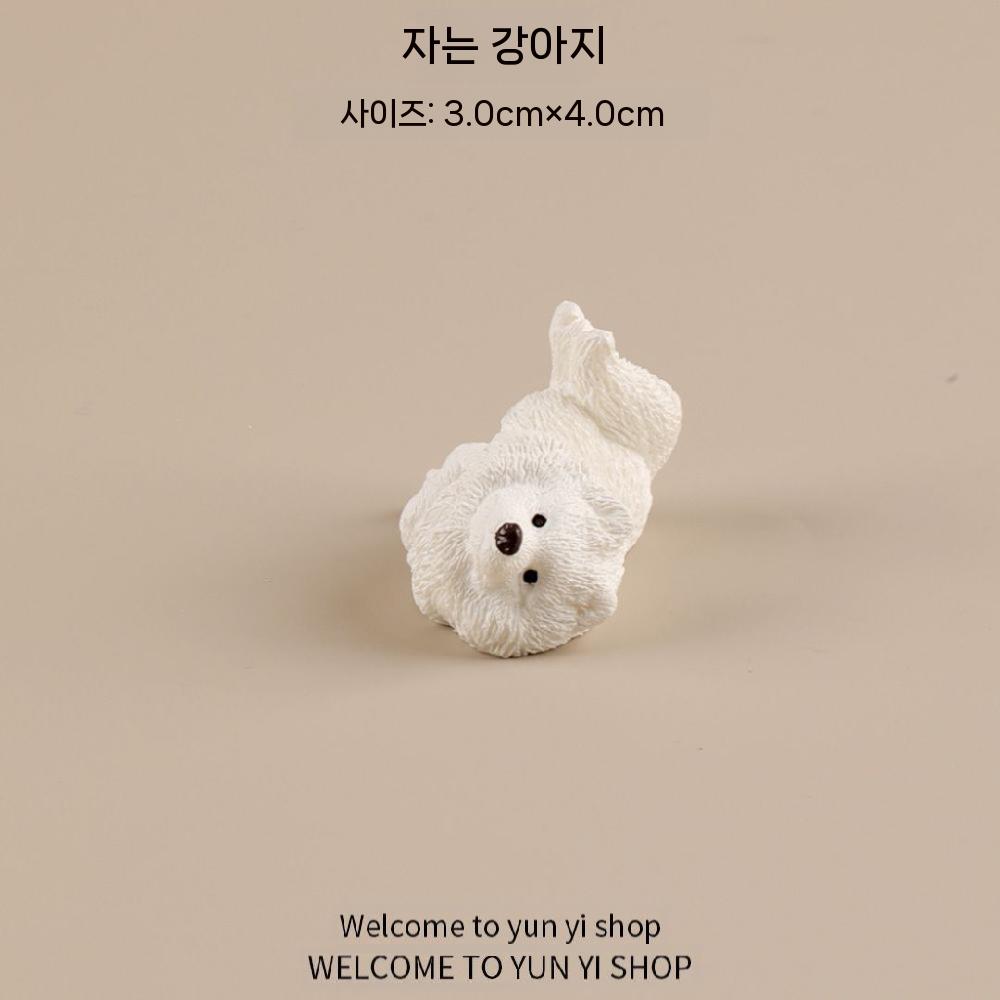 사모예드 강아지 인형 미니어처 장식 소품 데스크 감성 오브제 - 상세 이미지 4