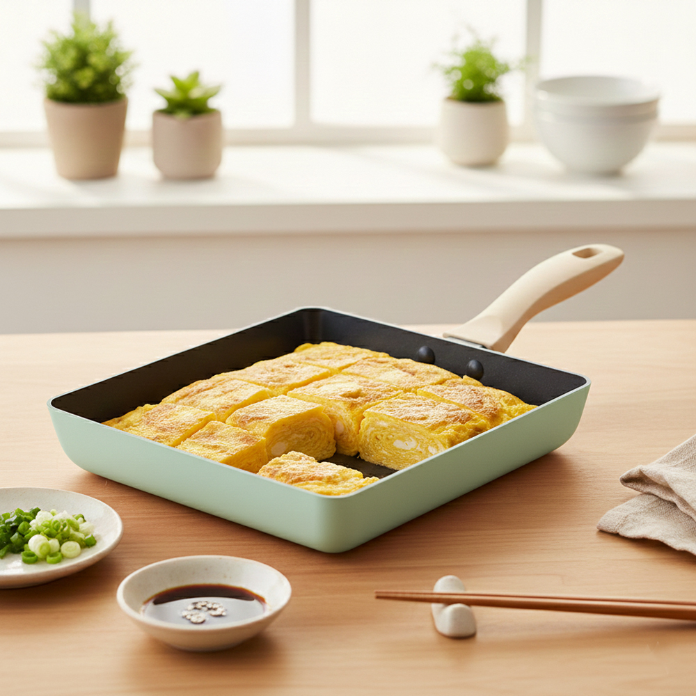 IH 인덕션 블룸 만능 멀티팬 24cm, 사각민트 - 상품 이미지