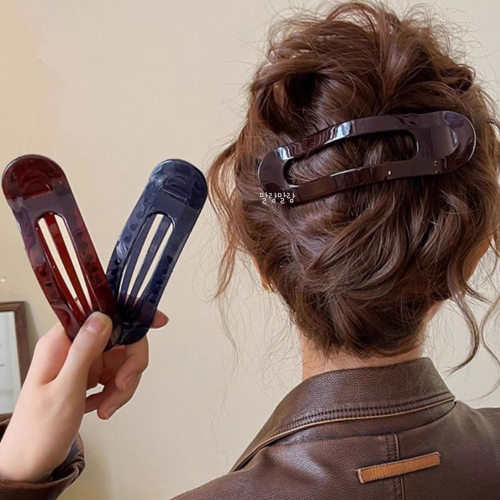 미니멀 악어집게핀 데일리 올림머리핀 가로 헤어클립