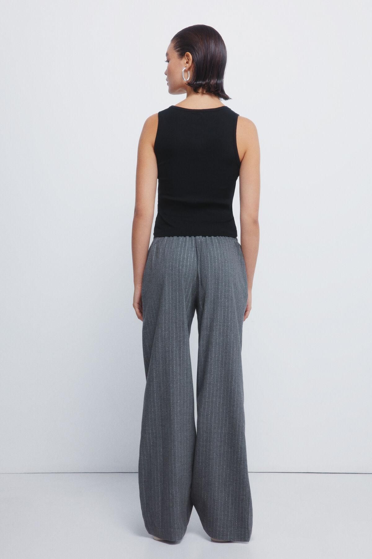 스프링필드 와이드핏 조거 팬츠 스트라이프 루렉스 6832094 GRIS - 상세 이미지 5