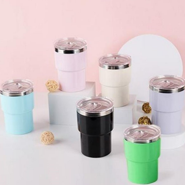 마카롱 스텐 텀블러 보냉 이중 진공 텀블러 350ml 휴대용 직장인 - 메인 이미지