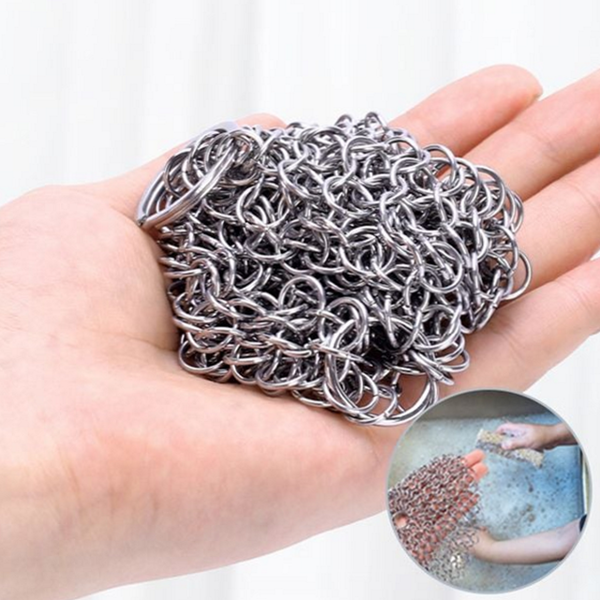 그물망 스테인레스 수세미 체인 스테인레스 철 수세미 주방용 그리들 무쇠