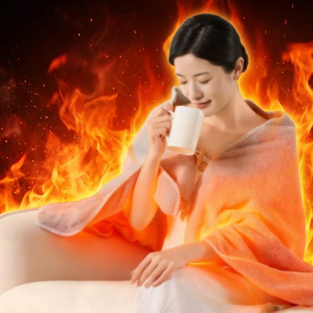 핫뜨텍 온열 망토 전기 담요 1인용 발열 어깨 우풍 차단 망토 usb