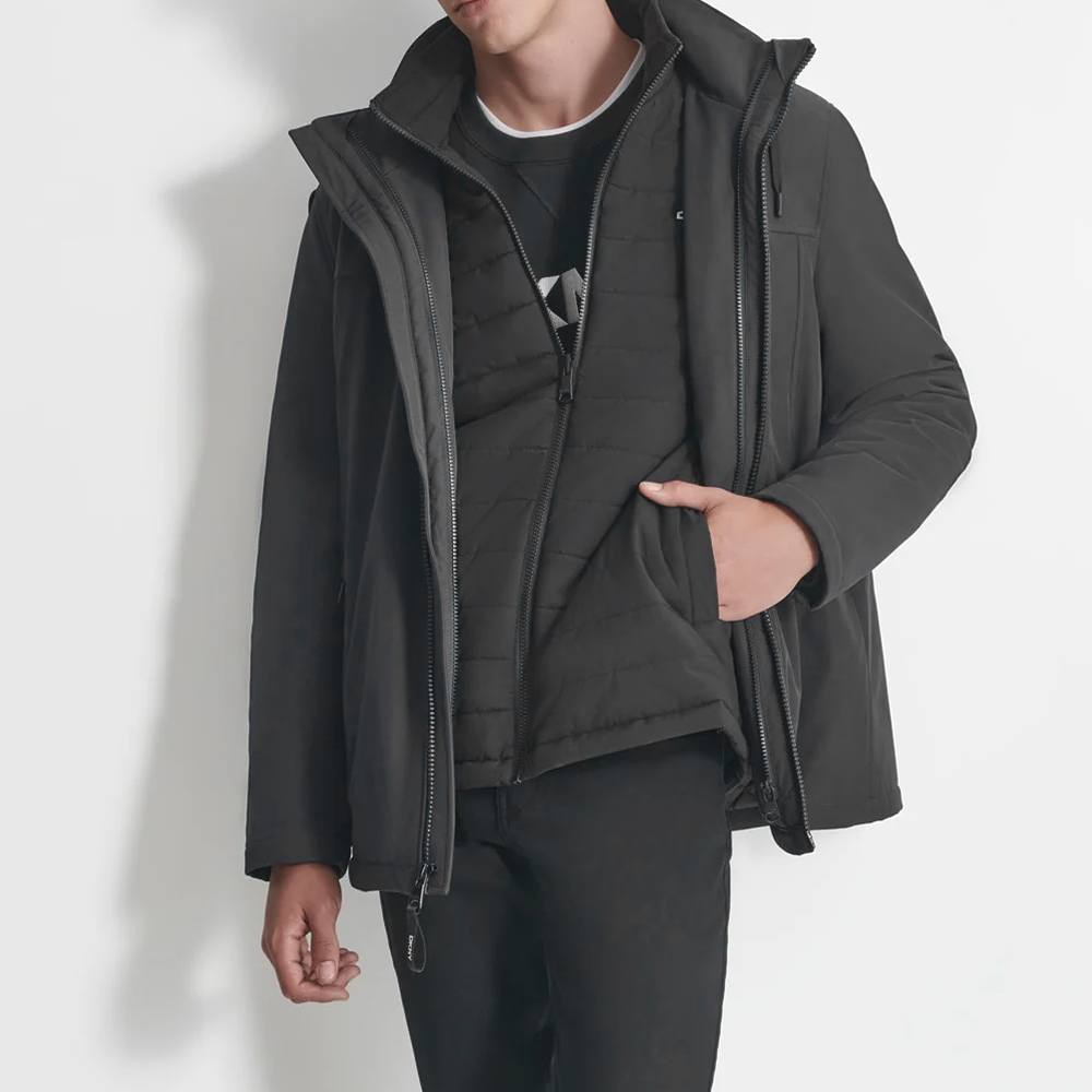 DKNY 남성 소프트쉘 바람막이 집업 자켓 - 상품 이미지