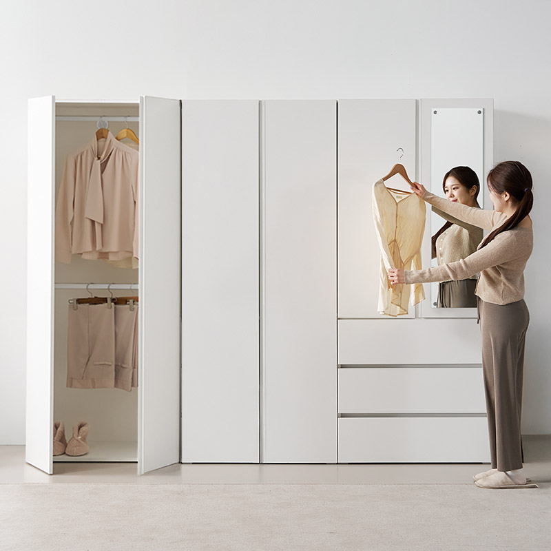 e스마트 라일 LPM 학생 작은방 간이옷장 싱글 원룸 옷장 800