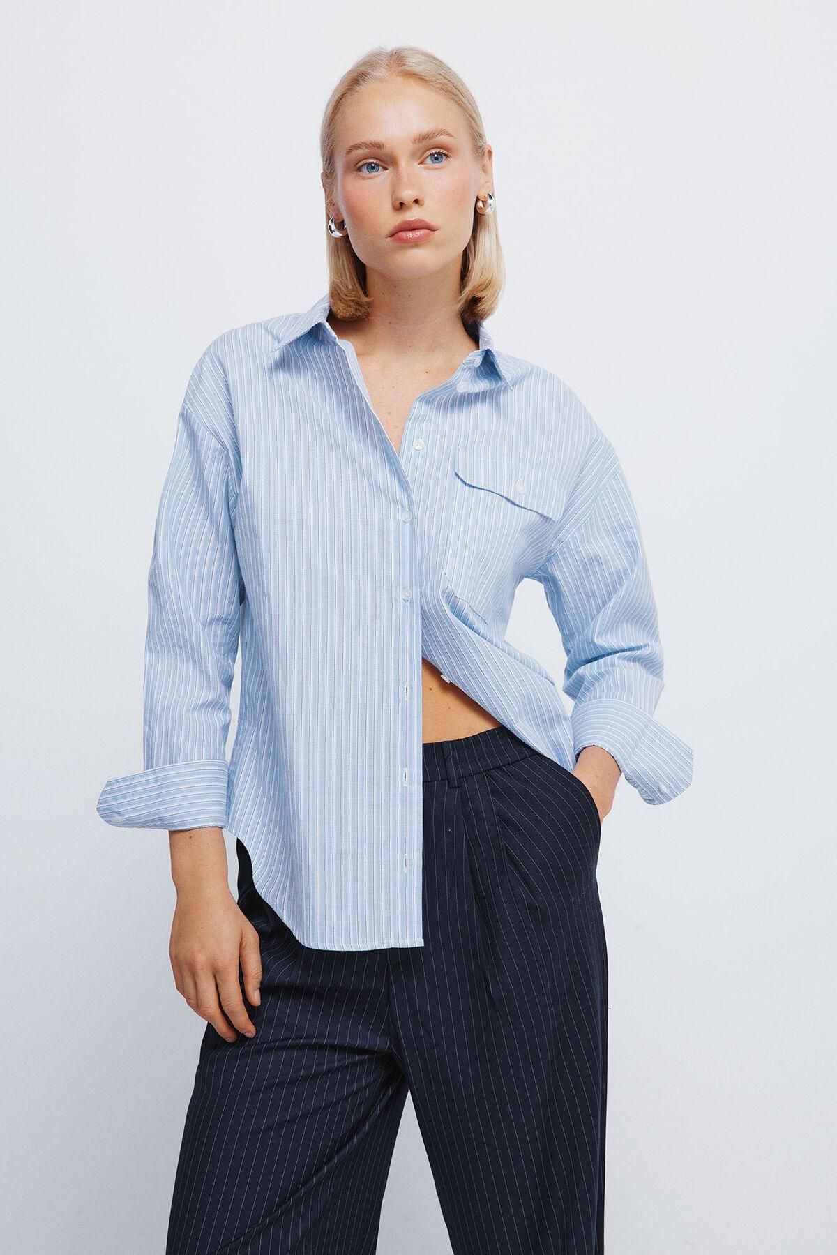 스프링필드 컴포트 하이웨스트 핀턱 와이드 팬츠 6832086 AZUL - 상세 이미지 3