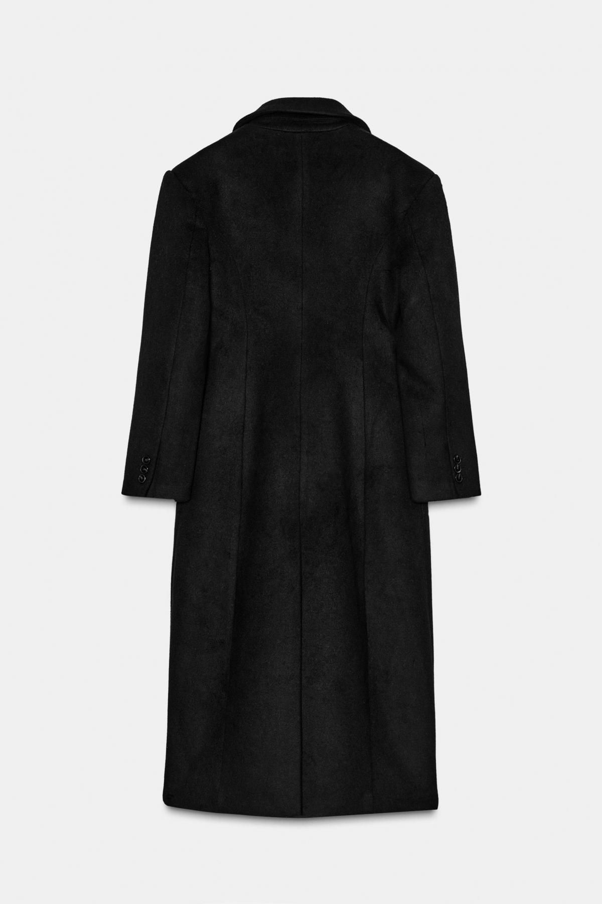 자라 울블렌드 블랙 롱 코트 1255/709 BLACK - 상세 이미지 4