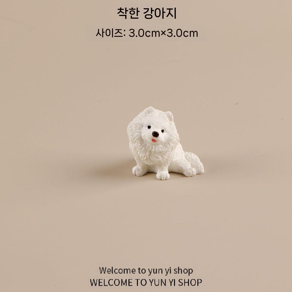 사모예드 강아지 인형 미니어처 장식 소품 데스크 감성 오브제 - 상세 이미지 2