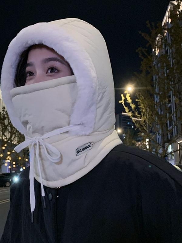 여성용 후드넥워머 자전거 머플러 헬멧 넥워머 보온 방풍 겨울용 후드워머 다크그레이 M 56-58cm - 상세 이미지 5