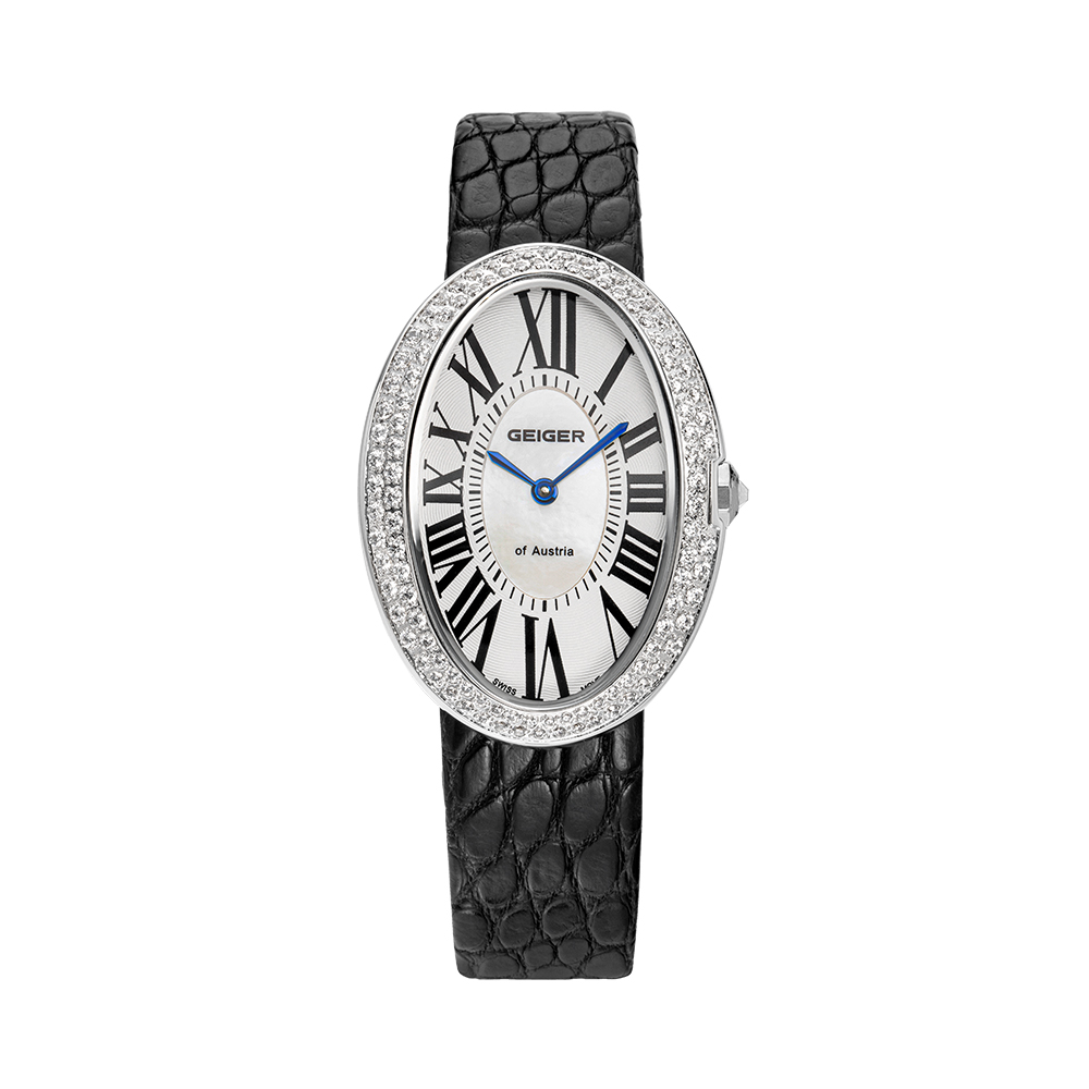 [4차 재입고] 가이거 여성 가죽 타원형 손목 시계 명품 자개 GE1207