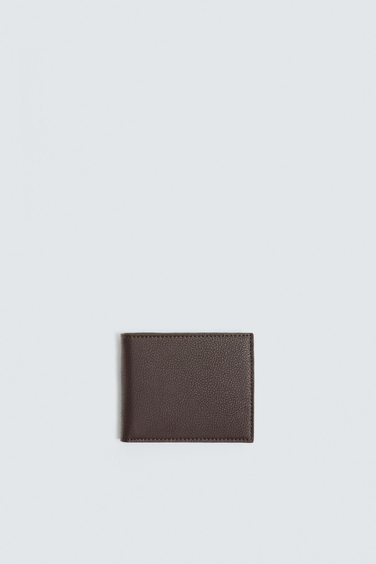 자라 클래식 텍스처 반지갑 3805/720 BROWN - 상품 이미지