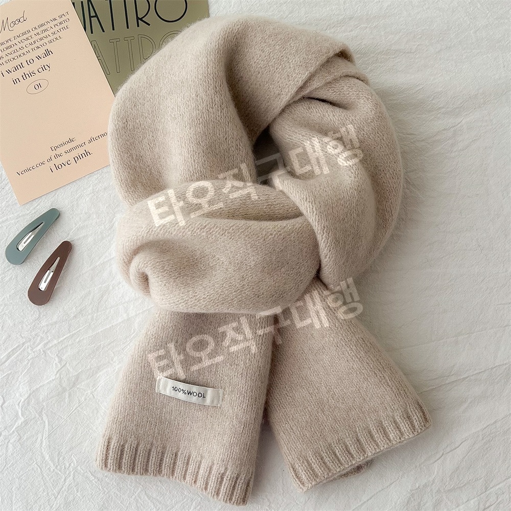 캐시미어머플러 커플 남녀공용 선물 목도리 여자 겨울 스카프 울 여성 크리스마스 몽골 - 상품 이미지