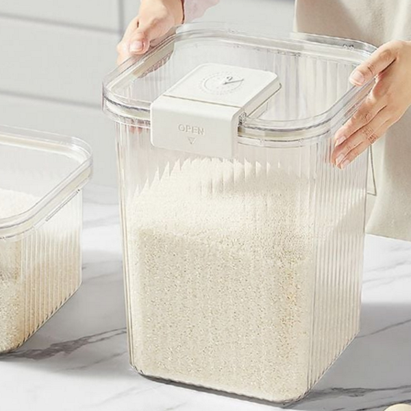10kg 쌀벌레 방지 쌀통 다이얼 방습 밀폐 쌀통 대용량 날짜 - 상품 이미지