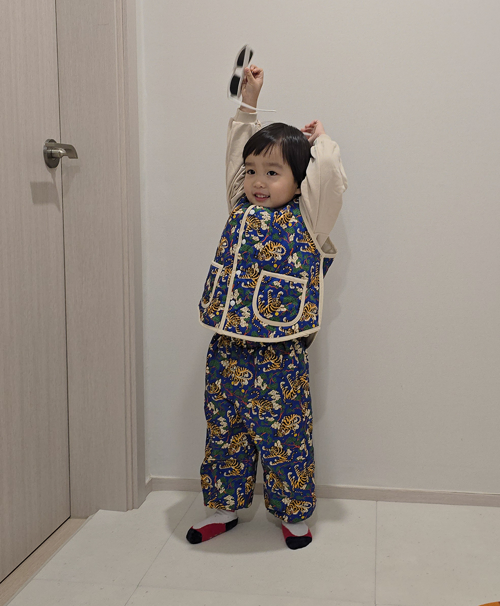 호작도 퀼팅조끼 패딩조끼