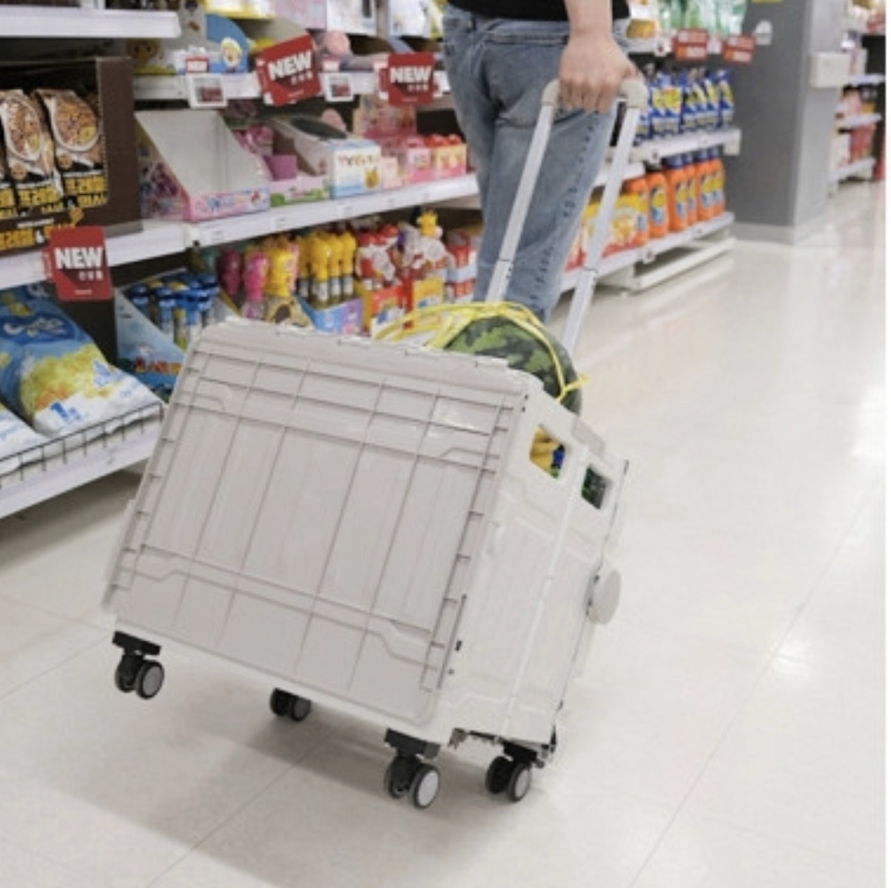 박스형쇼핑카트 폴딩접이식캐리어 다용도장보기카트 - 상품 이미지