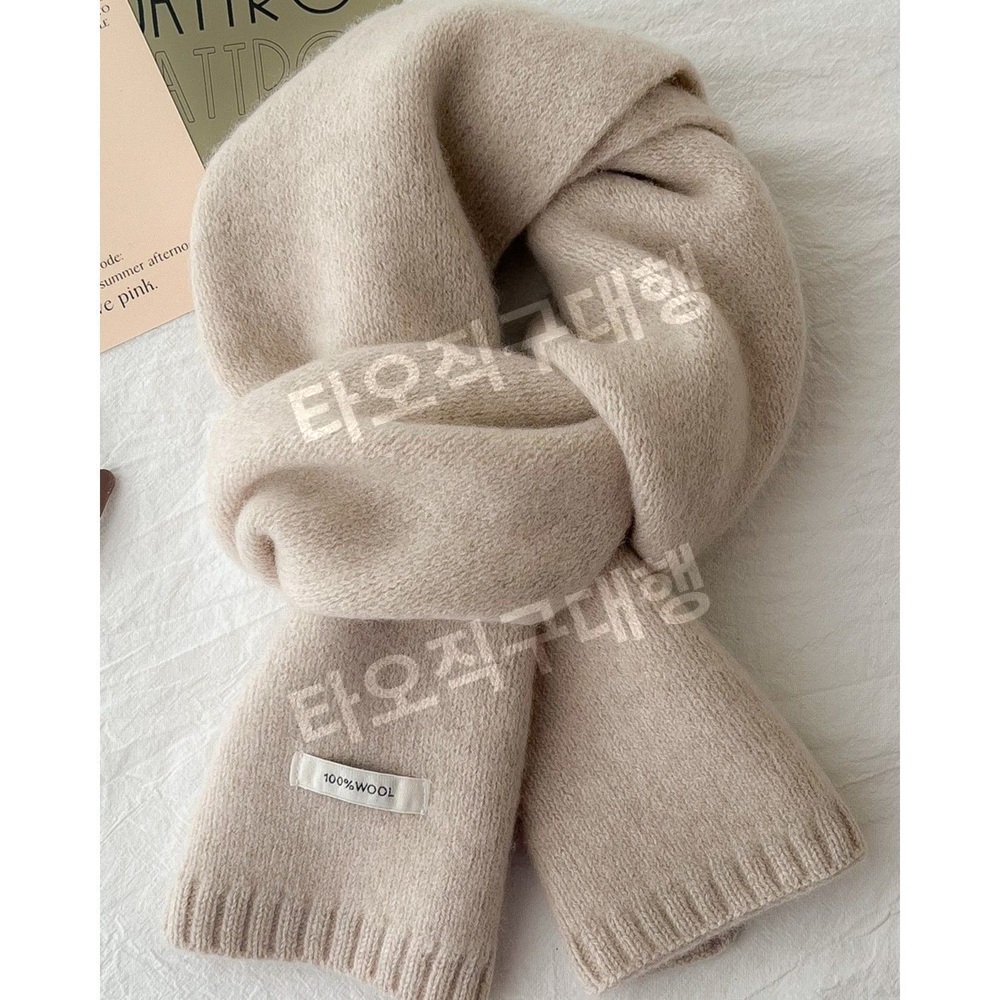 캐시미어머플러 몽골 겨울 목도리 부드러운 여자 스카프 커플 울 여성 선물 남녀공용 - 상세 이미지 4