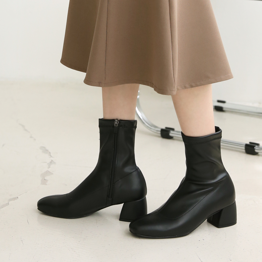 여자 스판부츠 미들굽 데일리 발편한 슬림핏 삭스부츠 5cm - 상세 이미지 3