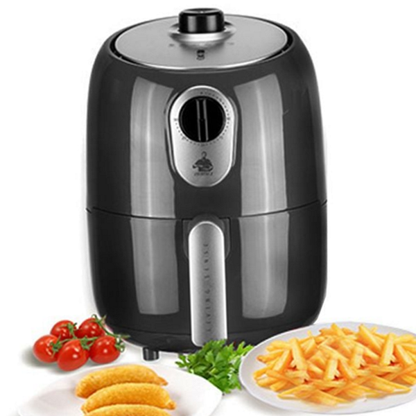 2리터 주방 에어프라이어 미니 가정용 에어프라이어 튀김기 블랙