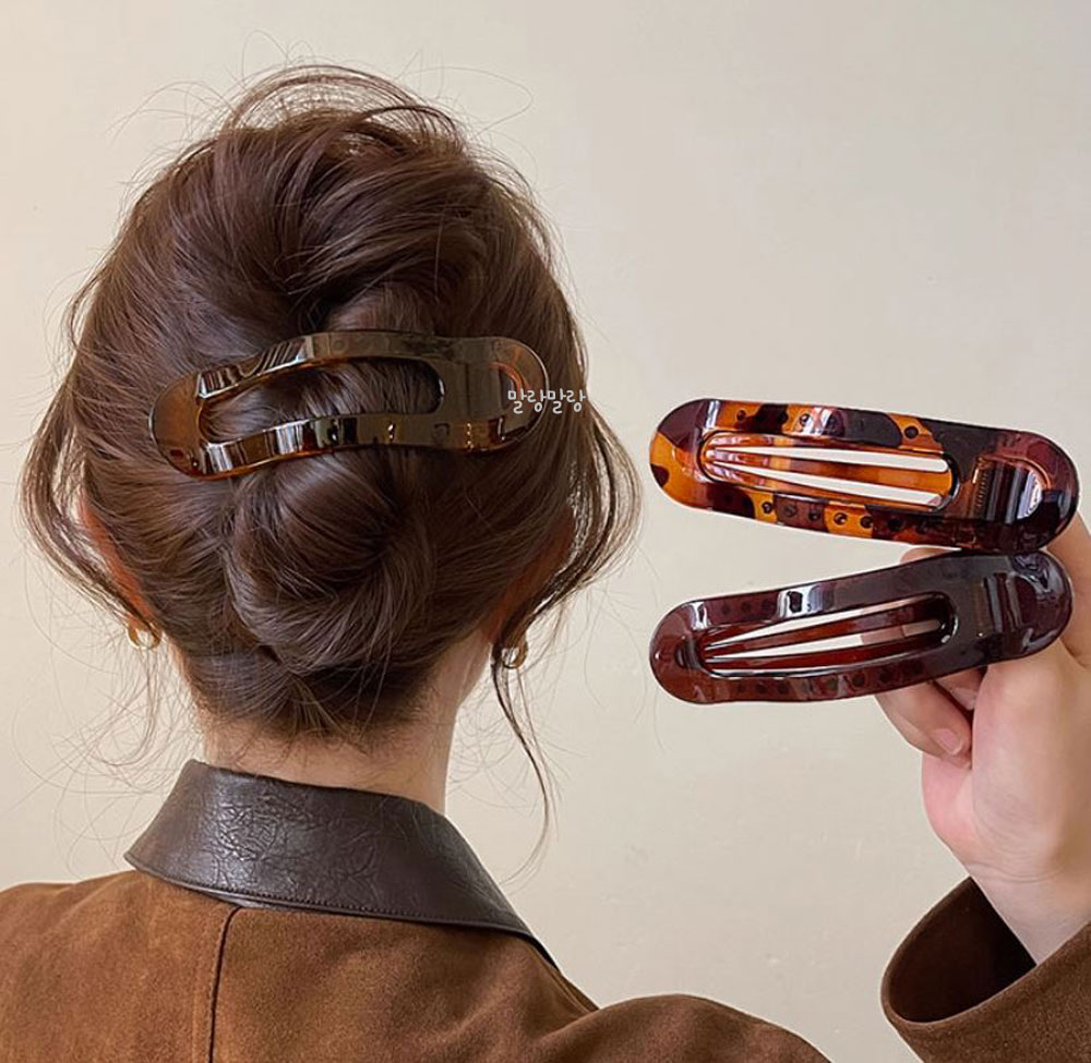 미니멀 악어집게핀 데일리 올림머리핀 가로 헤어클립