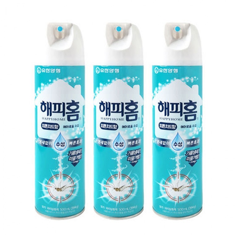 해피룸066 모기제거 수성 에어로솔 피톤치드향 3개모기살충제 모기약 모기킬러 해충제거제 에어로솔 - 메인 이미지