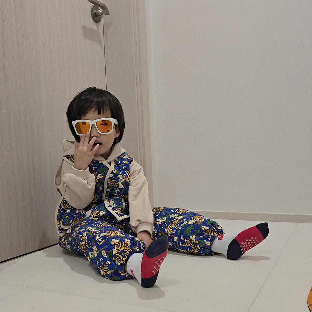 호작도 퀼팅조끼 패딩조끼