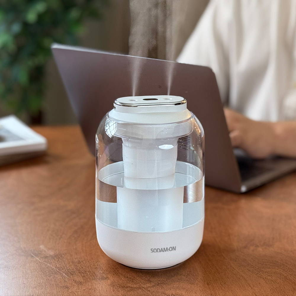 소담온 고요 미니 가습기 초음파 무선 사무실 휴대용 충전식 스노우화이트