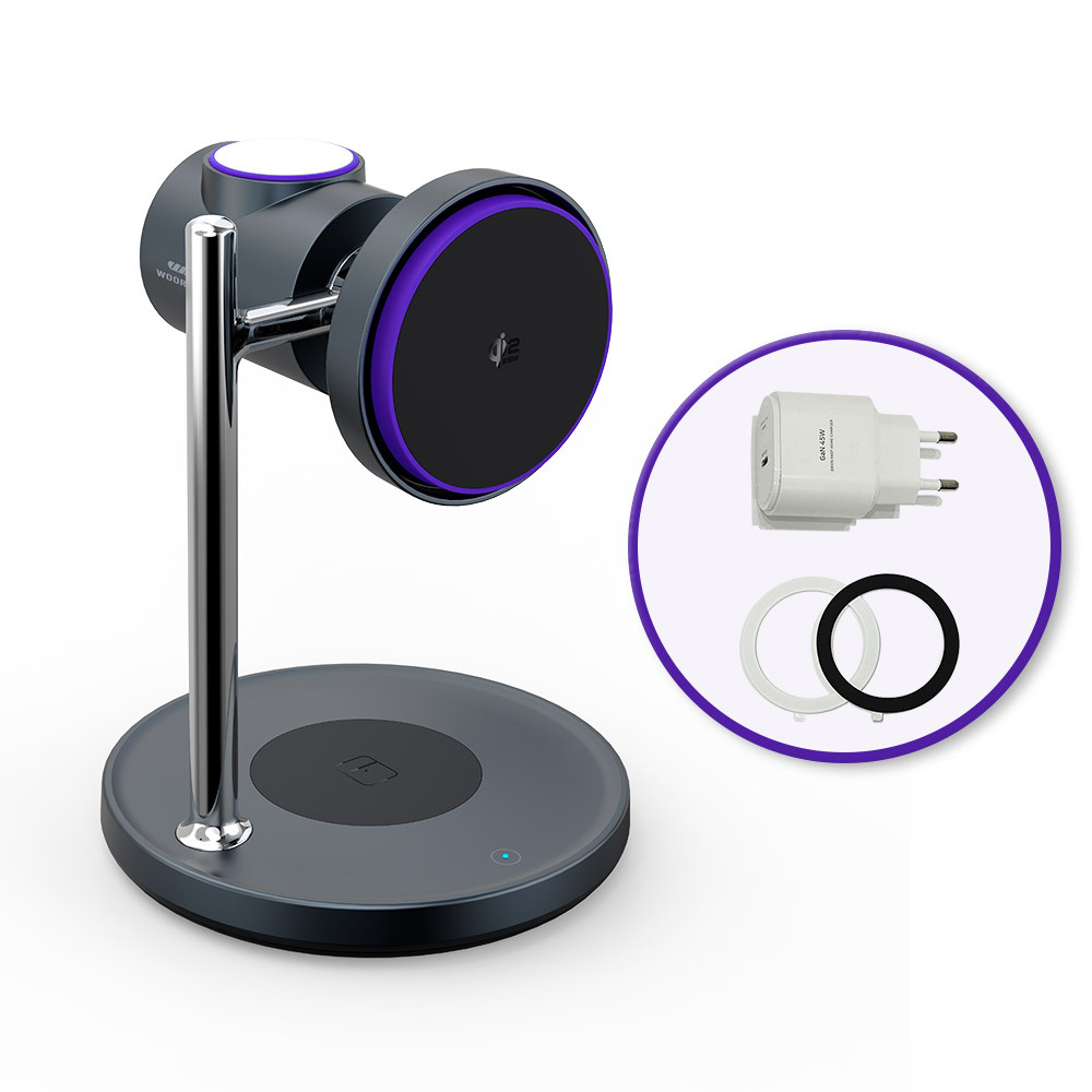 우리형 Qi2.2 맥세이프 25W 3in1 무선충전기 아이폰 16 17 갤S26울트라 애플 갤럭시 워치 제품 이미지