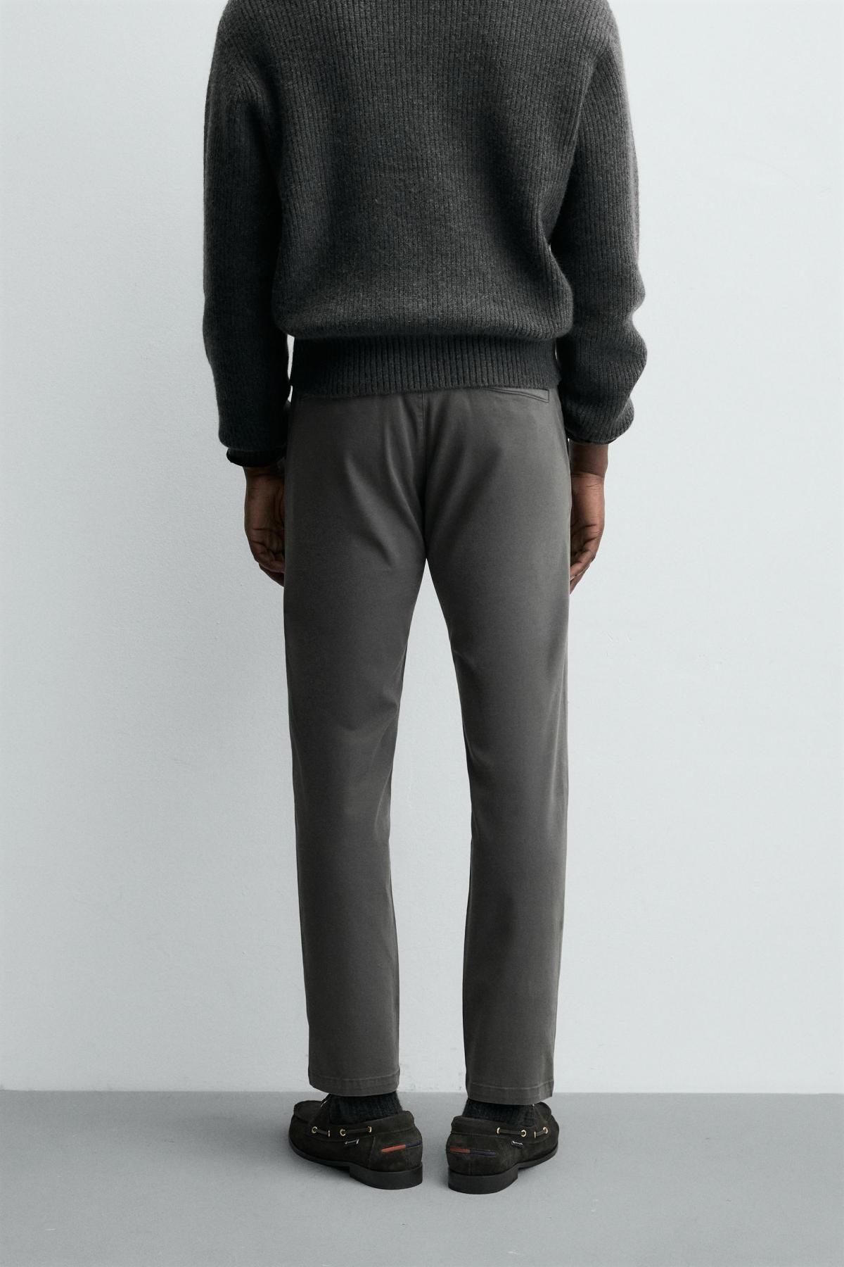 자라 테크니컬 스키니핏 치노 팬츠 6786/370 ANTHRACITE GREY - 상세 이미지 3