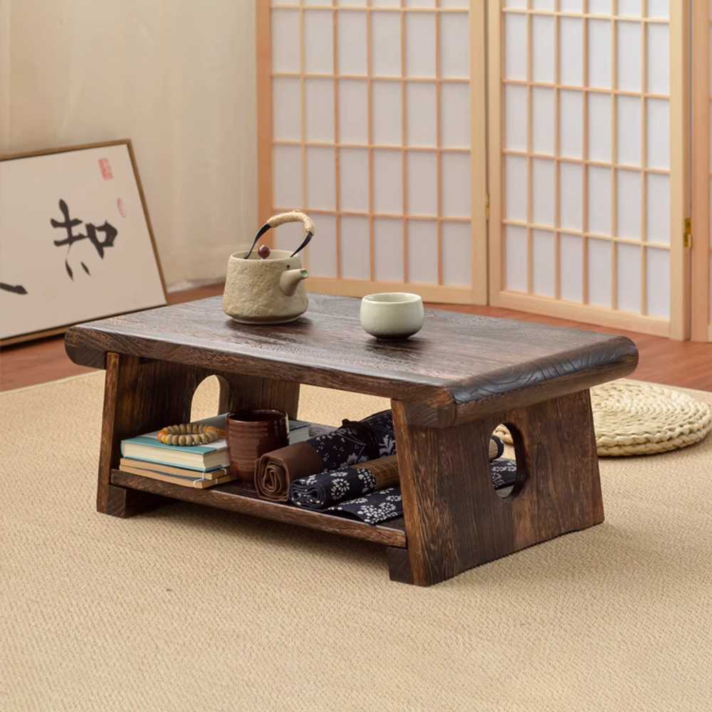 일본식 다과상 다도 상차림 전통 분위기 우드 트레이 A형 60x35x23cm - 상세 이미지 3