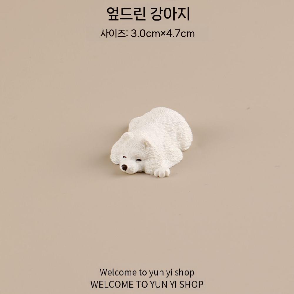 사모예드 강아지 인형 미니어처 장식 소품 데스크 감성 오브제 - 상세 이미지 5