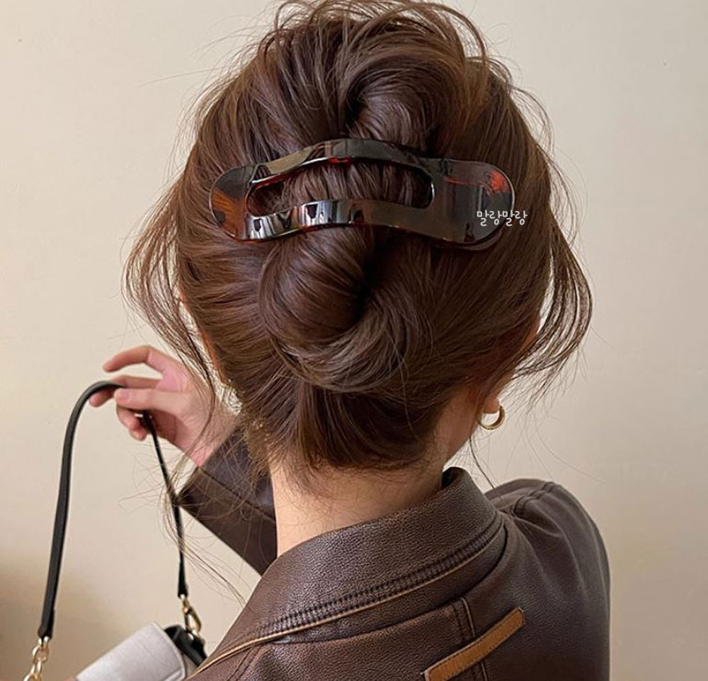 미니멀 악어집게핀 데일리 올림머리핀 가로 헤어클립