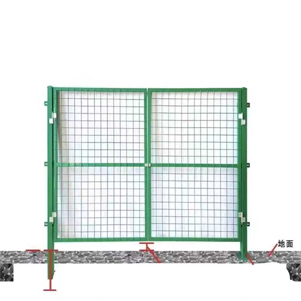 철망 펜스문 메쉬 게이트 출입 울타리 안전 철제 문 1.5x3m (매립-양개-기둥) - 상세 이미지 4