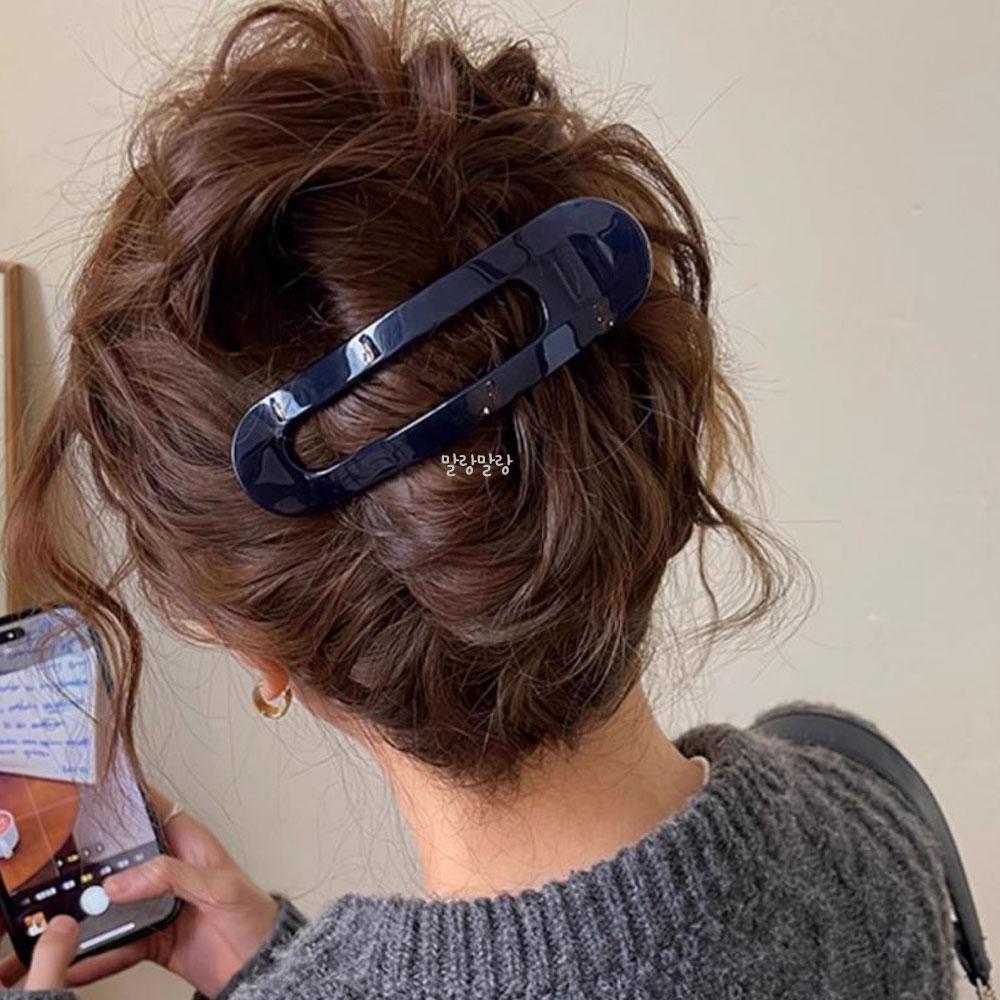 미니멀 악어집게핀 데일리 올림머리핀 가로 헤어클립