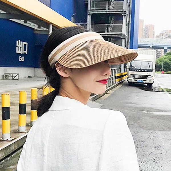 넓은 여름 챙 모자 비치 여성 라탄 모자 파피루스 나들이 - 메인 이미지