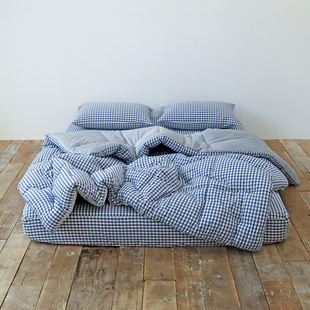 깅엄 체크 겨울이불 먼지없는 워싱 광목 순면 단모 극세사 알러지케어 차렵이불 세트 SS