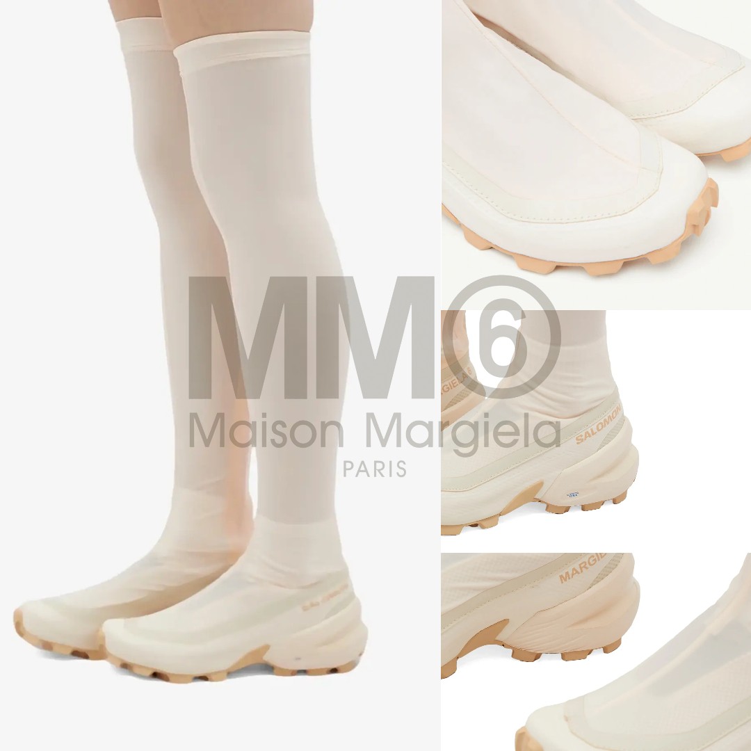 MM6 살로몬 S6WW073 P5741 H9590 여성 화이트 니삭스 롱 부츠 스니커즈 - 상품 이미지