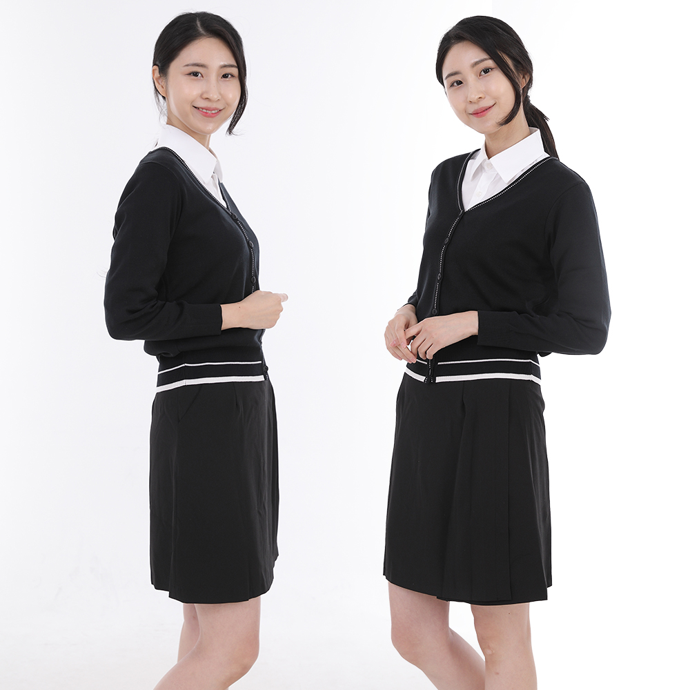 블랙스티치 가디건 홀서빙복 간호사 식당 서빙유니폼 - 상세 이미지 2