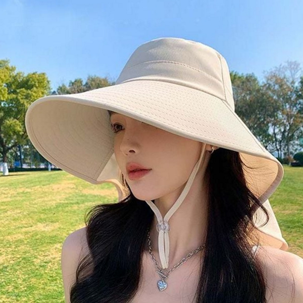 접이식 여름 벙거지 모자 와이드 여성 여름 모자 비치 야외 - 메인 이미지