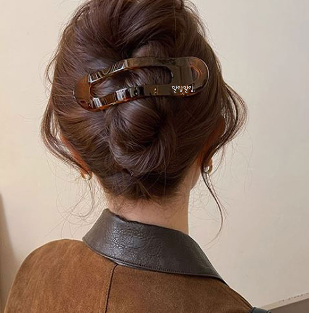 미니멀 악어집게핀 데일리 올림머리핀 가로 헤어클립