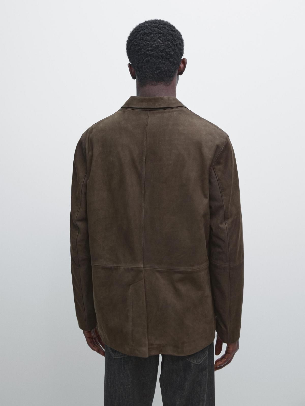 마시모두띠 누벅 카우하이드 레더 테크니컬 블레이저 3383/454 KHAKI - 상세 이미지 4
