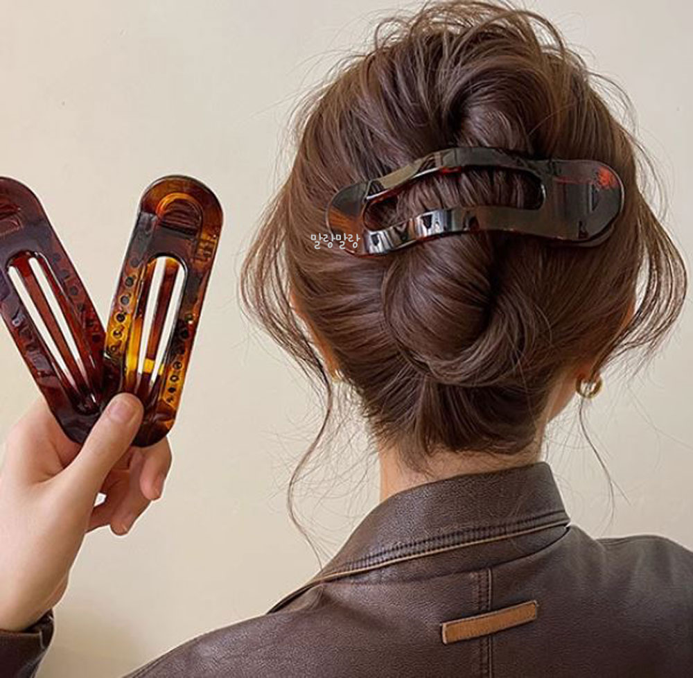 미니멀 악어집게핀 데일리 올림머리핀 가로 헤어클립