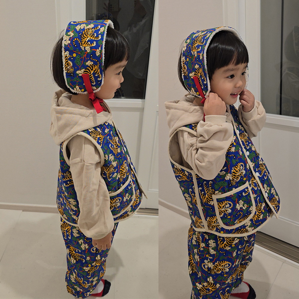 호작도 퀼팅조끼 패딩조끼